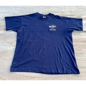 VINTAGE 90s Hard Rock‎ Cafe New York T Shirt Single Stitch Men's Blue SIZE XL